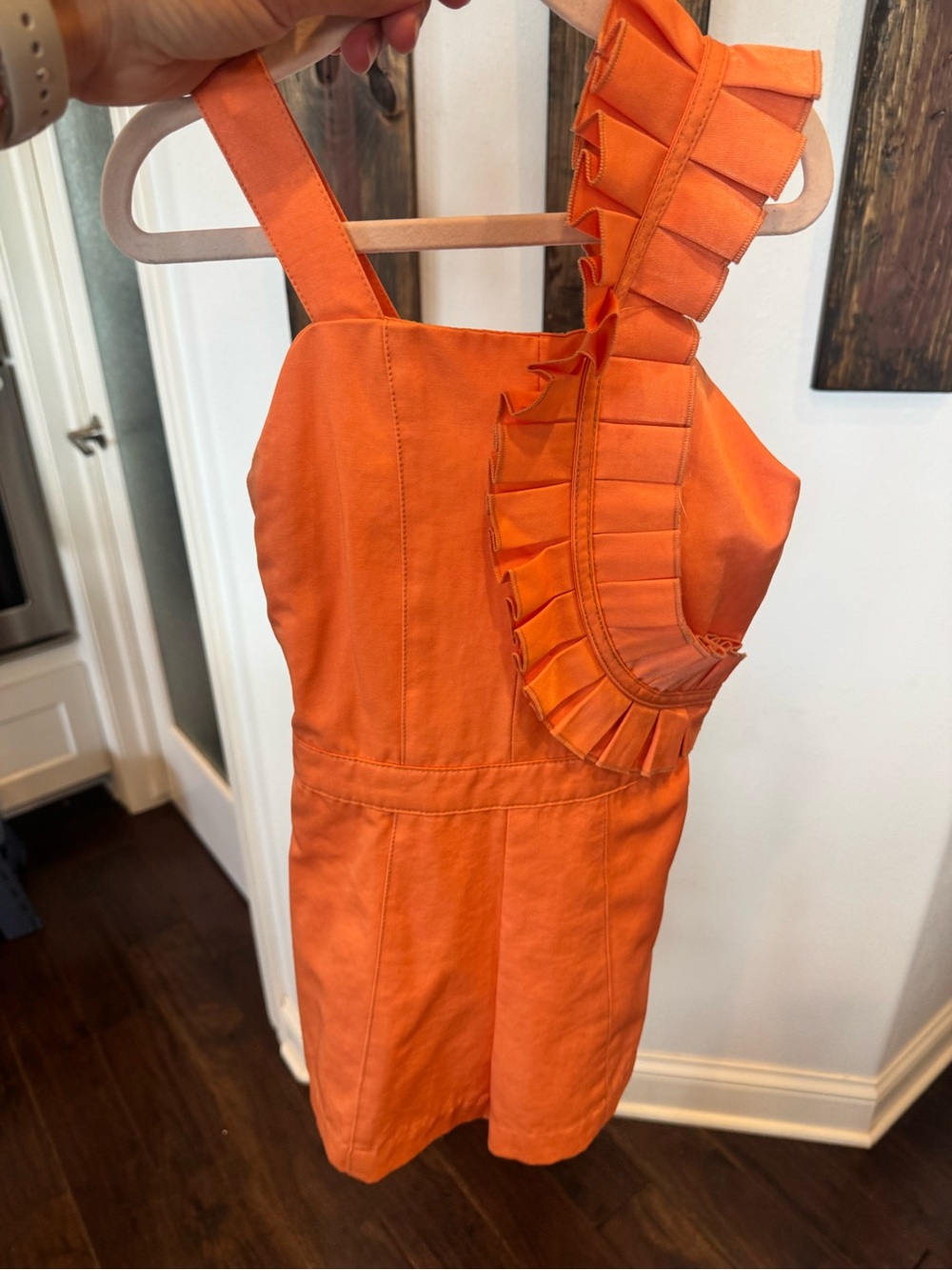 Habitual Orange Ruffle-Strap Romper